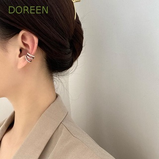 Doreen ต่างหูสตั๊ด อัลลอย ประดับเพทาย เพชร ลูกบาศก์ Cubic สไตล์สตรีท สําหรับผู้หญิง