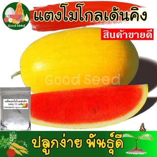 🛒พร้อมส่ง🛒เมล็ดแตงโม โกลเด้นคิง เปลือกเหลือง เนื้อแดง 50 เมล็ด เมล็ดแตงโมใหญ่ เมล็ดแตงโมปลูก เมล็ดแตงโมเหลือง