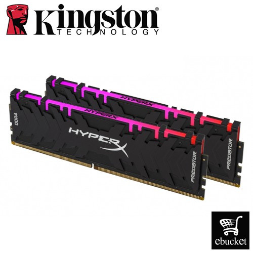 Kingston 16GB / 32GB 3200MHz DDR4 CL16 DIMM XMP HyperX Predator RGB ( ชุด 2 ) HX432C16PB3AK2