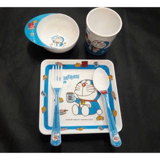 ชุดเซ็ต จาน ชาม ช้อนส้อม จานกินข้าวเด็ก โดเรมอน doraemon