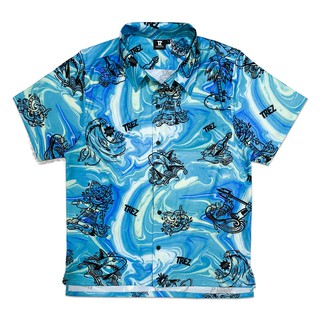 TZ SUMMER BEACH SHORT SLEEVE SHIRT - BLUE