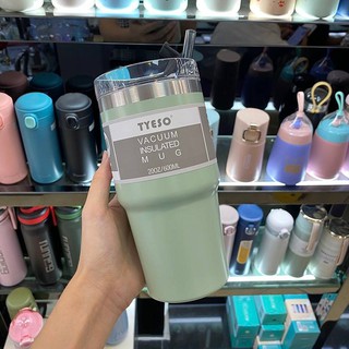 TYESO กระบอกเก็บความเย็น พร้อมหลอด​Reusable  ขนาด​ 600 มล.​ (20onz.)