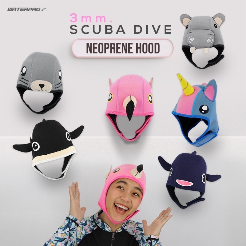 หมวกดำน้ำ – 3mm Scuba Dive Neoprene Hood แบรนด์ WATER PRO