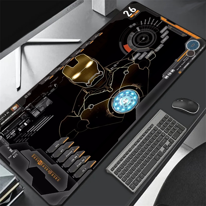 Anime Mouse Pad Gamer เสื่อยาง PC Gamer ตู้พรม Mausagepad Iron Mans Mousepad บริษัทคีย์บอร์ดเกม Pad บนตาราง