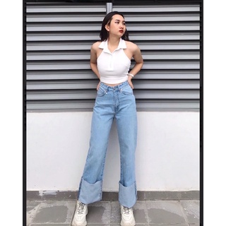 ZR👖ZARA LOOSE THIN STRAIGHT JEAN กางเกงยีนส์ขายาวทรงขาบานแท้ ⛔️ราคารวมค่าจัดส่งค่ะ⛔️