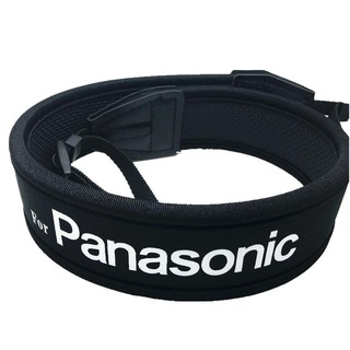 For PANASONIC สายคล้องกล้อง แบบนิ่ม สายดำ/อักษรขาว