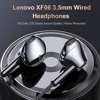 Lenovo XF06 3.5mm Wired Headphones In-Ear Headset Stereo Music Earphone Smart Phone Earbuds In-line Control with Microphone