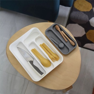ถาดใส่ช้อนส้อม กล่องใส่ช้อน 2 ช่อง กล่องใส่ช้อนส้อม ที่เก็บของบนโต๊ะอาหาร cutlery tray xliving