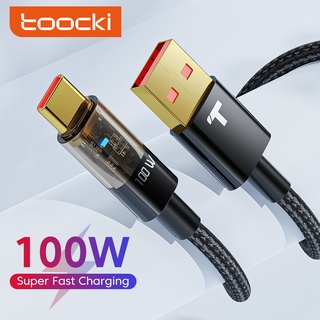 Toocki สายชาร์จเร็ว 100W 4.0 3.0 PD Type C Type C เป็น Type C USB-C พร้อมไฟ LED