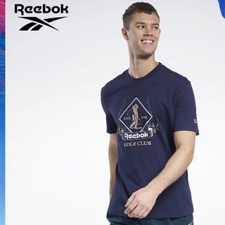 เสื้อยืดแขนสั้นลําลอง พิมพ์ลาย Reebok Reebok สีพื้น สไตล์คลาสสิก สําหรับผู้ชาย และผู้หญิง