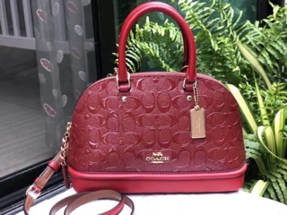 Coach โดม mini หนังแก้ว ปั๊มนูนลาย c