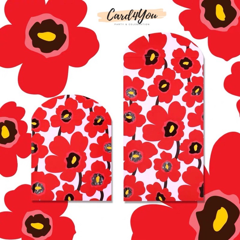 [พร้อมส่ง🇹🇭]🌸4 ซอง/pack🌸ซองอั่งเปา/ซองใส่เงินลายดอกไม้ Marimekko