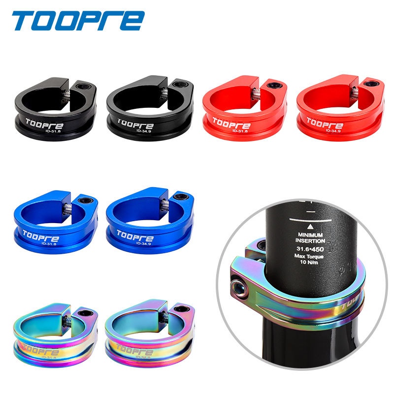 จักรยานเสือภูเขา Seatpost Clamp อลูมิเนียมอัลลอยด์ 31.8/34.9 มม.ที่นั่งโพสต์ Clamps EIEIO ชิ้นส่วนจั