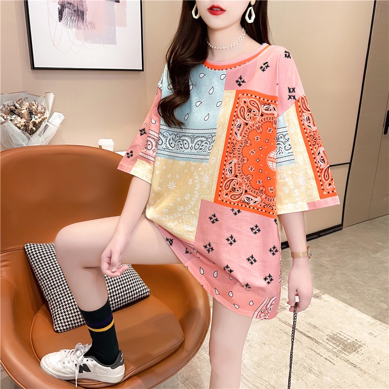 Mao shop เสื้อยืดแฟชั่นผู้หญิงลายทางแขนสั้นคอกลม เนื้อผ้าดีใส่สบาย! New Fashion women's HAN SY SOCIE