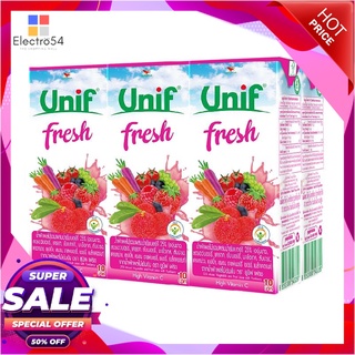 ยูนิฟ น้ำผักผลไม้รวมผสมเบอร์รี่ 25% 180 มล. X 6 กล่องน้ำผักและน้ำผลไม้Unif Fresh Delight Vegetable juice + Berry 180 ml