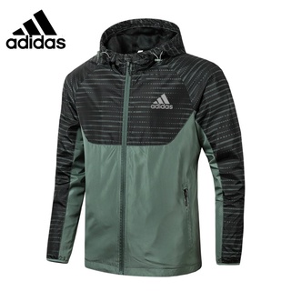 Adidas เสื้อแจ็กเก็ต เสื้อกีฬา เสื้อวิ่ง มีฮู้ด สําหรับผู้ชาย