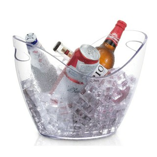 ถังแชมเปญใส 8 ลิตร ที่ถังแชมเปญ ถังน้ำแข็ง ถังไวน์เดี่ยว 8 Liter Champagne Bucket Oval Single Champagne Beer Ice Bucket