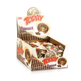 ทูเดย์ โดนัทเค้กเคลือบโกโก้และสอดไส้ซอสโกโก้ 50กรัม แพ็ค 24 ชิ้น TODAY DONUT COCOA COATED CAKE 50g PACK24PCS