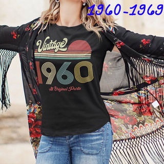 [S-5XL]เสื้อยืด ลาย 1960-1969 52-61 60 ปี 61St 60Th สไตล์วินเทจ สําหรับแม่ และลูกสาว ของขวัญวันเกิด 1965