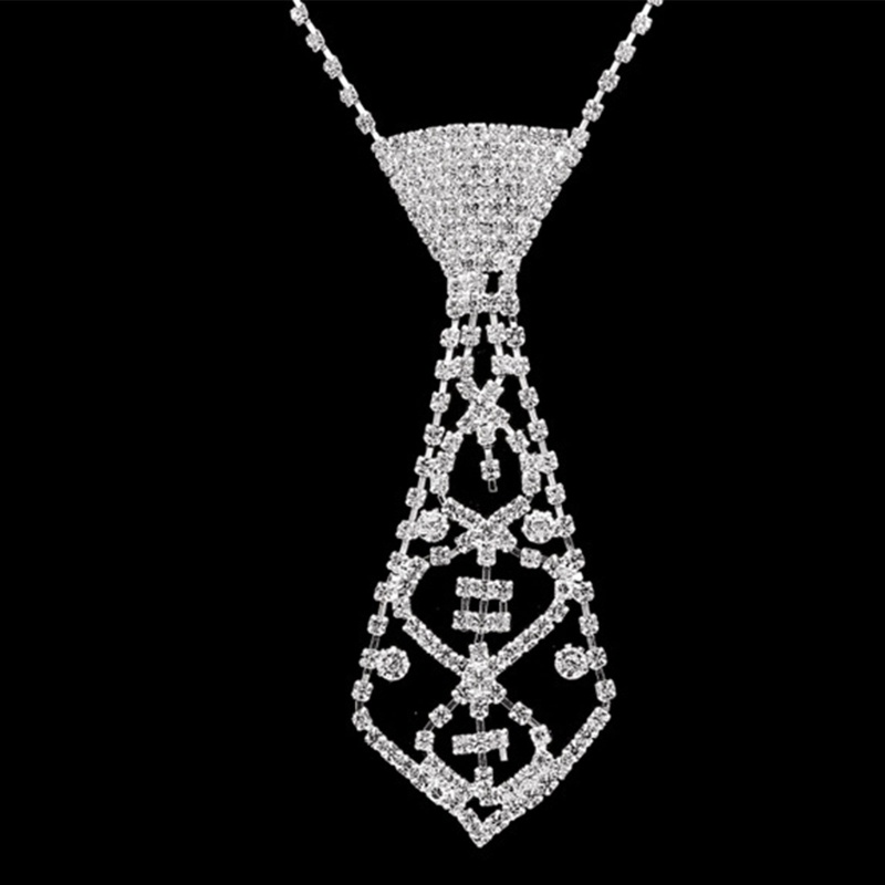 CPY ผู้หญิง Glitter สําหรับ Rhinestone เนคไทปรับเครื่องประดับสร้อยคอ