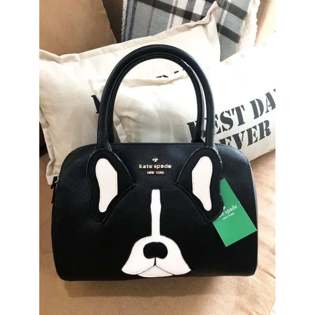 แบรนเนมแท้!! Kate Spade Women's Factory Ma Cherie Antoine French Bulldog Satchel Bag