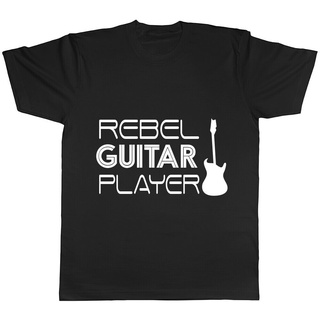 คอตต้อนคอกลมเสื้อยืดลําลอง พิมพ์ลาย Rebel Guitar Player เข้ากับทุกการแต่งกาย สําหรับผู้ชาย 319024S-5XL