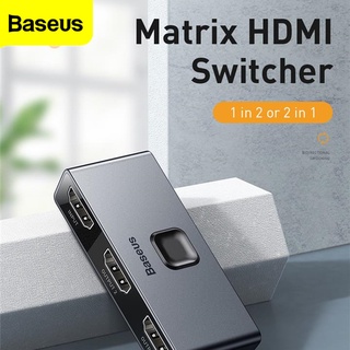 Baseus Matrix HD-MI สวิตช์ซิงโครไนซ์เสียง และวิดีโอ HD ความละเอียด 4K @30Hz 3 ซ็อกเก็ต