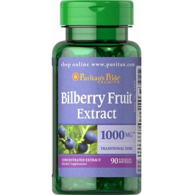 Puritan’s Pride Bilberry 4:1 Extract 1000 mg/ 90 Softgels