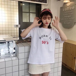 เสื้อยืดโอเวอร์ไซส์ ลาย Born in 90’s