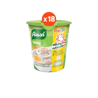 คนอร์ คัพโจ๊ก แบบถ้วย (32 กรัม แพ็ค 3 ถ้วย x6) 18 ถ้วย Knorr UNILEVER (เลือกสูตรด้านใน)