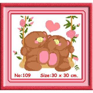 ไอแอมครอสติช iamcrossstitch DIY งานฝีมือชุดปักครอสติช รหัสสินค้า L-109 ขนาด 30x30 cm.