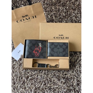 📮@1,250.-🔥🔥GRAND SALE 7 % +📍(ส่งฟรี EMS)🔥🔥💯COACH BOXED 3-IN-1 WALLET GIFT SET IN SIGNATURE