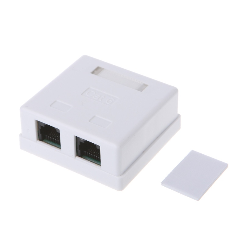 FA 2 พอร์ต UTP RJ45 Cat6 พื้นผิวกล่องเชื่อมต่อสําหรับแมว 6 Cat6e 8P8C หญิง-หญิง
