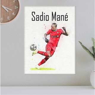 โปสเตอร์ ผ้าแคนวาส Sadio Mane (1) Liverpool ซาดิโอ มาเน่ นักเตะ ลิเวอร์พูล ภาพวาด ศิลปะ นักบอล นักฟุตบอล