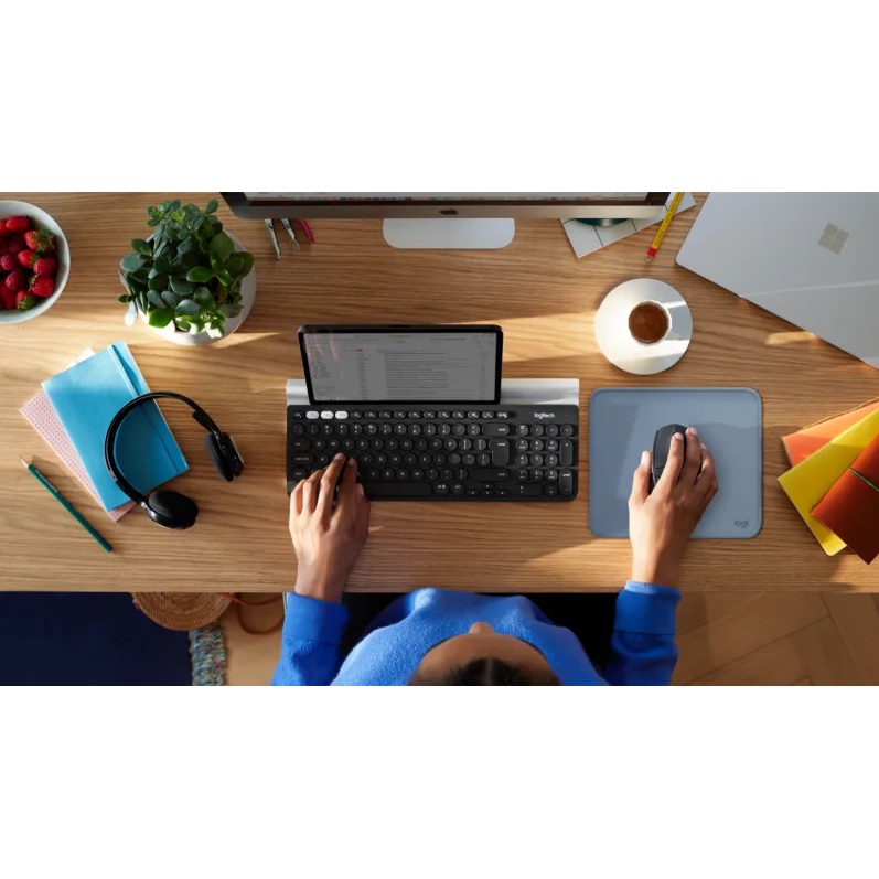 แผ่นรองเมาส์กันน้ำ Logitech Studio series mouse pad/desk mat แผ่นรองเมาส์ โลจิเทค สีชมพู สีพาสเทล ขนาดใหญ่ สไตล์มินิมอล ราคา ถูกที่สุด ดีลบีเคเค แกลเลอรีภาพที่ 5