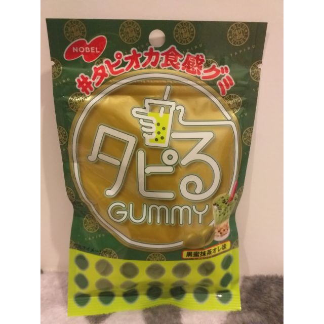 ลูกอมรสชาเขียวไข่มุก Nobel Tapioca Tapy Gummy Candy Matcha Green Tea