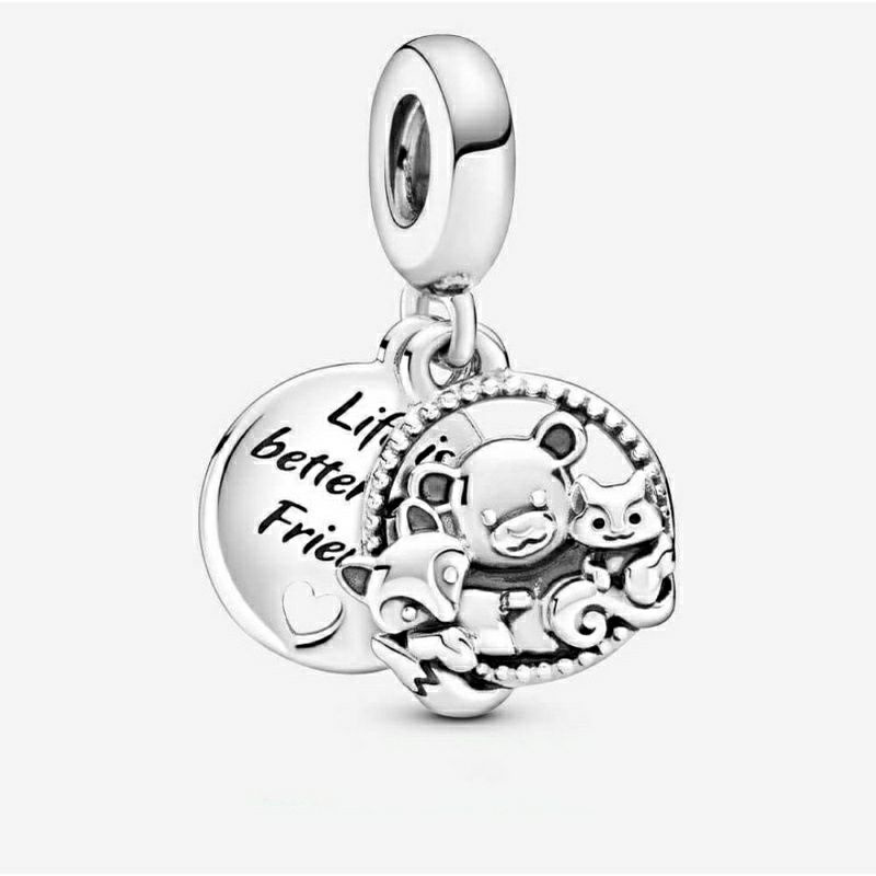 (ของแท้100%)Pandora silver dangle ชาร์มติ้ง better Friends