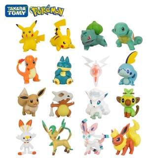 ฟิกเกอร์ฟิกเกอร์ Pikachu Anime Bulbasaur Vulpix Squirtle Eevee Abra ของเล่นสําหรับเด็ก