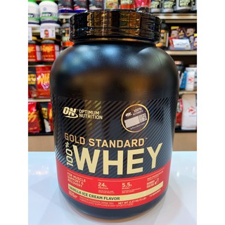 Optimum Gold Standard Whey Protein 5 Lbs. เวย์โปรตีน เพิ่มกล้ามเนื้อ ไขมันต่ำ ไม่หวาน 2.27กิโลกรัม