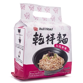 บะหมี่แห้งกึ่งสำเร็จรูป Bull head รสหัวหอม ขายดีอันดับ 1!!! นำเข้าจากไต้หวัน (แพ็ค 4 ห่อ)