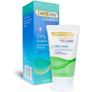 [ของแท้ 100%] DIFFERIN ACNE TREATMENT GEL or DAILY DEEP CLEANSER BENZOYL PEROXIDE 4 fl.oz. (118 ml.)