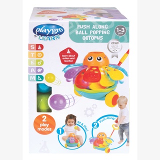 [ใช้ 2 โค้ดลดเพิ่ม] Playgro Push Along Ball Popping Octopusของเล่นเสริมพัฒนาการสำหรับเด็ก 1 ขวบ