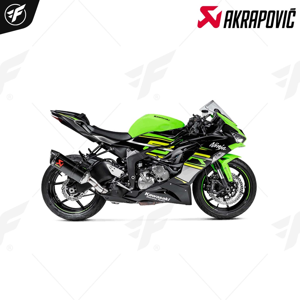 ท่อสูตร/ท่อแต่ง/ท่อไอเสีย Akrapovic Slip on Carbon New shape : for Kawasaki ZX6R 2019-2022