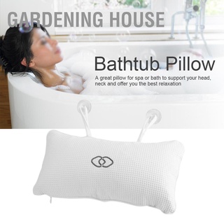 Gardening House Non-slip Bathtub Spa Pillow Bath Cushion with Suction Cups Head Neck Support