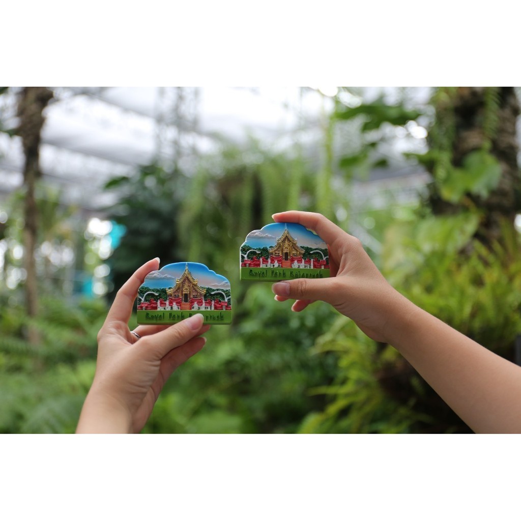 Magnetติดตู้เย็น แม่เหล็กติดตู้เย็น Magnetลายหอคำหลวง Magnetสินค้าของฝากของที่ระลึก [อุทยานหลวงราชพฤ