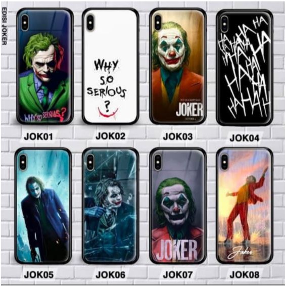 XIAOMI MI 8, MI 8 SE, MI 9 PREMIUM CASE CASING GLASS JOKER MOTIF