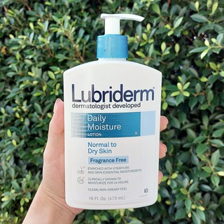 ลูบริเดิร์ม โลชั่น ผิวแห้งกร้าน Daily Moisture Lotion Normal to Dry Skin Fragrance Free 473 ml (Lubriderm®)