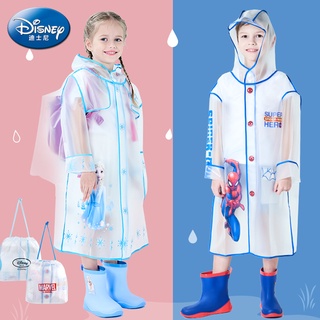 Disney เสื้อกันฝน ลายการ์ตูนดิสนีย์ ปีกใหญ่ สีโปร่งใส สําหรับเด็กนักเรียนผู้ชาย และเด็กผู้หญิง