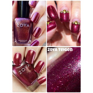 พร้อมส่ง Zoya Teigen  ชมพูอมม่วงแดงแคนเบอรี่ พร้อมกับชิมเมอร์วิ้งระยิบโทนทองและแดง เลอค่าาาา   แท้ 💯%