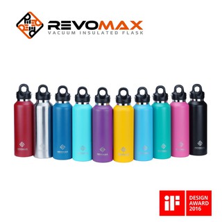 กระบอกน้ำ เก็บอุณหภูมิ หมุนมือเดียว REVOMAX กระติกน้ำ 12-32Oz Vacuum Insulated Double Wall Water Bottle Twist Free Flask